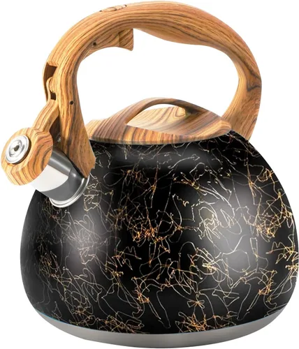 Vista 19 de Hervidor de Té Foedo para Estufa, Teteras Silbantes de 2.6 Cuartos para Estufa, Mango Plegable Resistente al Calor, Tetera Bonita (Beige)
