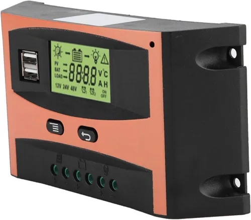 Vista 7 de Fydun Controlador MPPT simplificado Placa de circuito PCB Regulador de panel solar 12V/24V Pantalla LCD Controlador automático de batería Naranja