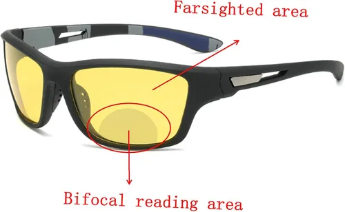Vista 3 de mincl Gafas de lectura bifocales de visión nocturna con lente de protección UV para hombres y mujeres ciclismo al aire libre conducción y lectores
