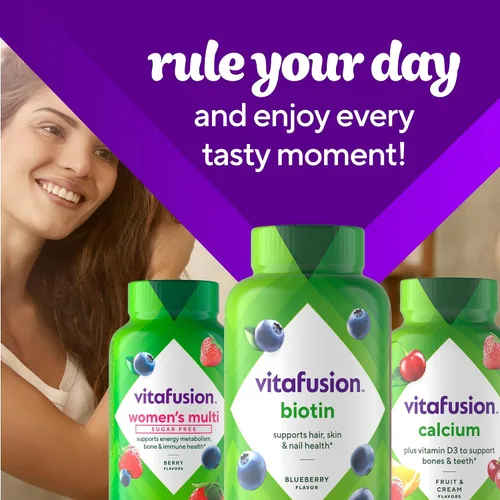 Vista 11 de vitafusion Vitaminas gomosas de biotina extra fuertes, sabor a bayas, 5,000 mcg de vitaminas de biotina, marca de vitaminas gomosas número 1