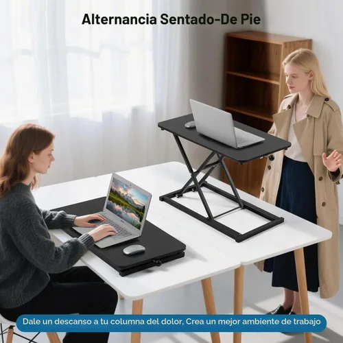 Vista 3 de Elevador de teclado negro del convertidor del escritorio de pie ajustable