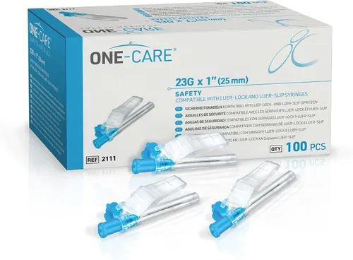 Vista 6 de ONE-CARE 100 Pack 23Ga 1.0inch/25mm Suministros de laboratorio industriales Accesorios de dispensación, empaquetados individualmente