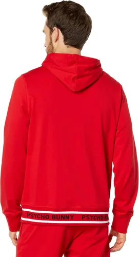 Vista 2 de Psycho Bunny Burks Popover Sudadera con capucha rojo brillante XL (US Hombre 7), Rojo brillante