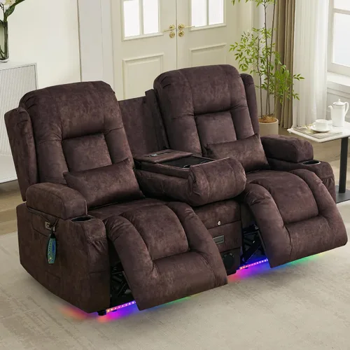 Vista 12 de URRED Wall Hugger Power - Sofá reclinable con masaje y calor, color beige