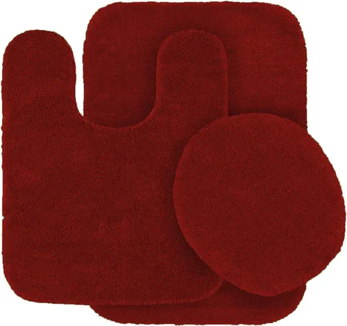 Vista 4 de Kids Zone Home Linen Juego de alfombras de baño de 3 piezas, color azul aguamarina sólido, alfombras de baño, juego de baño, alfombras súper suaves