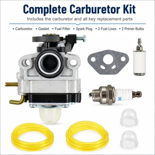 Vista 4 de Carburador TB4BP TB146EC para Troy-Bilt TB516EC TB575EC TB525EC TB4BPEC Ryobi RY252CS RY253SS Recortadora Soplador Arado Parte 753-05676A 753-06258A
