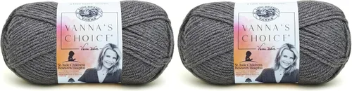 Vista 53 de Lion Brand Yarn (1 madeja) Hilo Vanna's Choice, mármol gris Everyday Basic Worsted Weight acrílico tejido y fibra de ganchillo para mantas