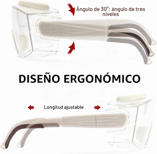 Vista 3 de Gafas de seguridad sobre anteojos, anti niebla, gafas protectoras con marco ajustable para hombres y mujeres Blanco floral