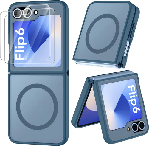 Vista 37 de ORETECH Magnético para Samsung Galaxy Z Flip 6 con 2 protectores de Negro