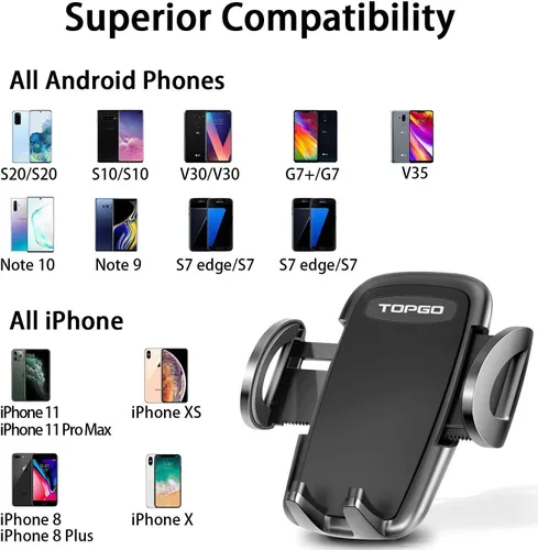 Vista 5 de Soporte de teléfono para portavasos de automóvil, ajustable, compatible con iPhone 14 Pro Max/13/xs/11/8plus/6s/samsung Galaxy S10/S9+/S8 Plus/S7