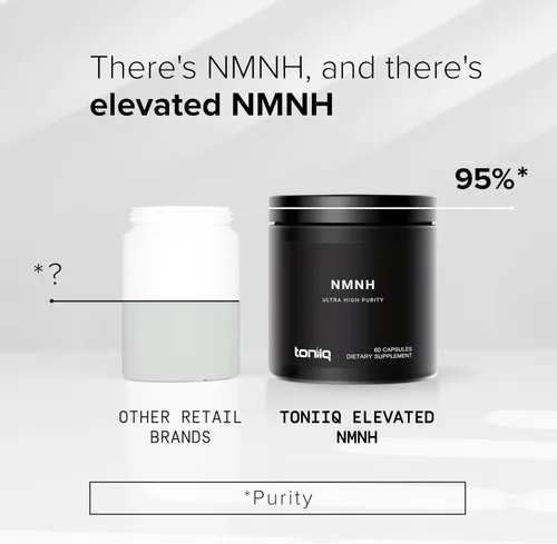 Vista 3 de Toniiq Suplemento NMNH – UthPeak™ clínicamente estudiado – 95% altamente purificado y probado por terceros para NAD+ y apoyo al envejecimiento