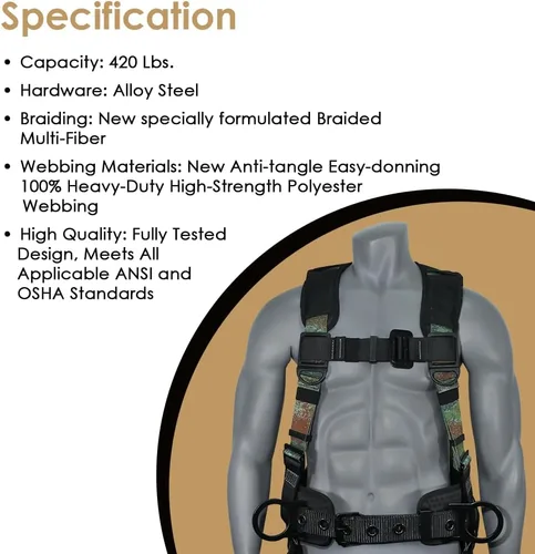 Vista 7 de AFP Demon Fall Protection Comfortable Safety Harness (OSHA/ANSI PPE)