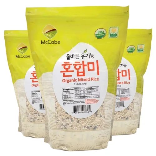 Vista 6 de McCabe Arroz mixto orgánico - Mezcla de arroz Rico en fibra y minerales Certificado USDA y CCOF Producto de Estados Unidos 3 libras