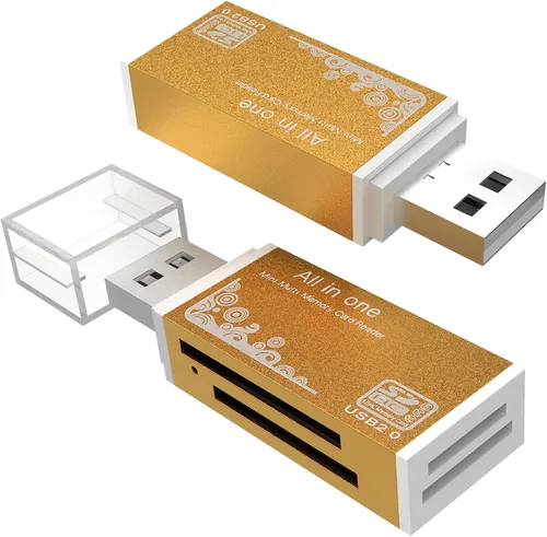 Vista 15 de Lector de tarjetas micro SD, lector de tarjetas SD 4 en 1 a adaptador USB, lector de tarjetas de memoria para MS Duo/Pro, tarjeta M2, SDXC, SDHC