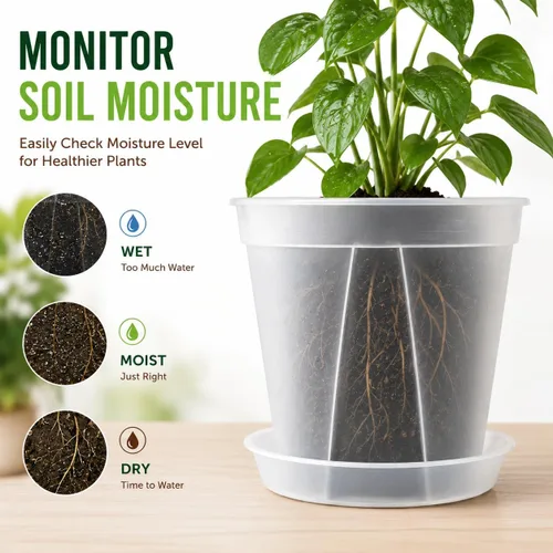 Vista 4 de GREENPARA Macetas transparentes para vivero con platillo para plantas