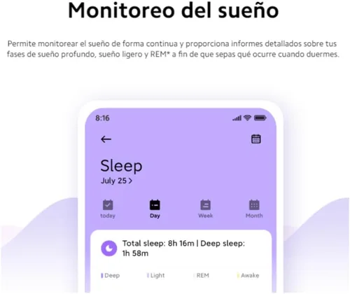 Vista 8 de XIAOMI Redmi Watch 2 Lite, más de 100 modos de fitness, pantalla táctil colorida de 1.55 pulgadas, resistencia al agua de 5 ATM, medición SPO₂