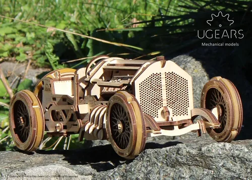 Vista 5 de UGears Modelos Mecanicos Rompecabezas de madera 3-D - Mecánica U-9 Grand Prix Car Idea