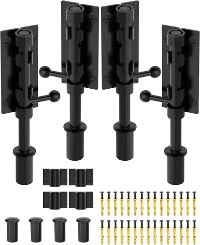 Vista 9 de Pestillo de perno de barril, cerrojo deslizante de 6 pulgadas, negro, 1 paquete Heavy Duty 304 Stainless Steel Door Latch, Gate Bolt Lock for Barn