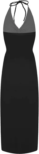 Vista 6 de Women's Casual Halter Neck Dress Sleeveless Floral Print Empire Waist Maxi Dress