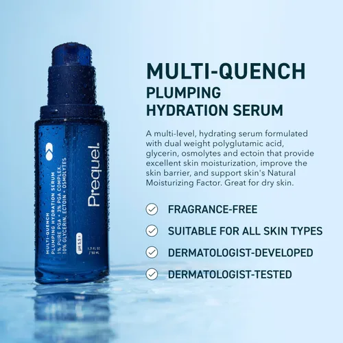 Vista 2 de Suero de Hidratación Multi-Saciadora Prequel Skin para Rostro. Suero Facial Hidratante Intensivo para Mujeres con Complejo PGA y Aglutinantes