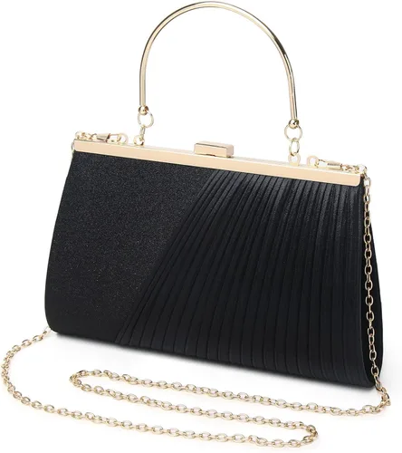 Vista 3 de DETARA Bolsos de noche para mujer, con lentejuelas brillantes, bolso de mano con diamantes de imitación, formal, boda, fiesta, baile
