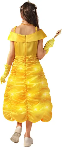 Vista 4 de Sumickx Vestido de princesa para niñas, disfraz de Halloween, cosplay, Navidad, fiesta de cumpleaños