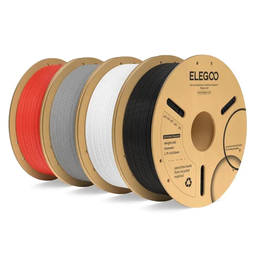 Vista 31 de ELEGOO Paquete de filamento PLA Plus negro 10KG, filamento para impresora 3D PLA+ resistente de 1.75mm precisión dimensional +/- 0.02mm, paquete
