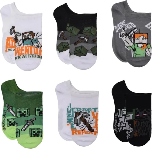 Vista 14 de Minecraft boys Multi-pack Socks Verde (paquete de 5)