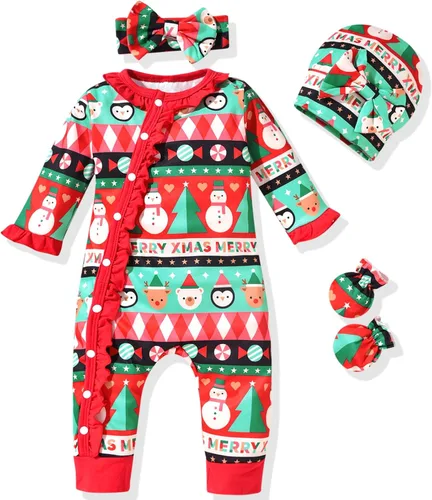 Vista 6 de Aalizzwell Mameluco para bebés niñas, traje de otoño invierno con accesorios Guepardo