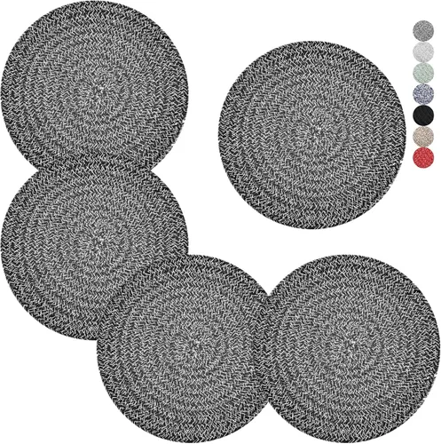 Vista 12 de Salvamanteles para platos calientes, ollas y sartenes, almohadillas calientes de 8 pulgadas, 5 piezas, soportes para ollas para cocina, tapete