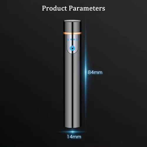 Vista 2 de Encendedor inteligente de huellas dactilares, recargable por USB, resistente al viento, sin llama, mini encendedor eléctrico cilíndrico