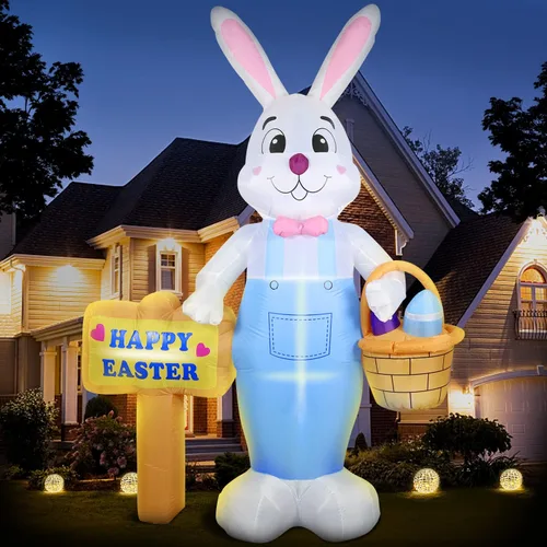 Vista 16 de Decoraciones inflables de Pascua para exteriores de 6 pies, con luces LED integradas, decoración de patio, para fiestas de Pascua, al aire libre