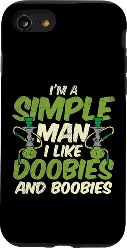 Vista 18 de iPhone 16 Simple Man Doobies Boobies Weed Cannabis 420 Stoner Men Estuche de regalo