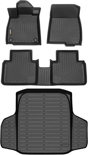 Vista 49 de Alfombrillas para todo tipo de clima y forro de carga para Volkswagen Atlas 2018-2026 (asientos de 6 pasajeros), juego completo de 3 filas