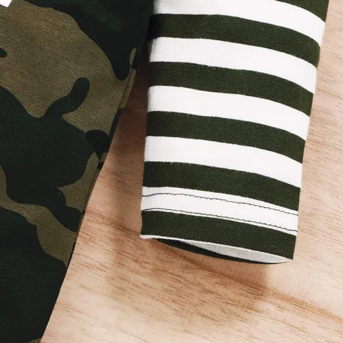 Vista 8 de Conjunto de ropa de camuflaje de manga larga para bebés recién nacidos