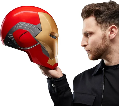 Vista 8 de Marvel Legends Serie Iron Man Casco electrónico premium con efectos de luz, juguete coleccionable de Los Vengadores: Endgame para adultos y juego