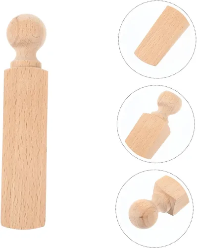 Vista 3 de TEHAUX 2 topes de madera para puerta, antideslizante de madera para bombero, cuña, madera maciza, bloque de madera para puerta y ventana