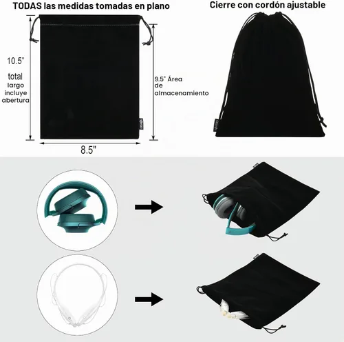 Vista 3 de Cosmos Bolsa de transporte portátil para auriculares, bolsa de almacenamiento de auriculares de viaje, bolsa de almacenamiento de auriculares