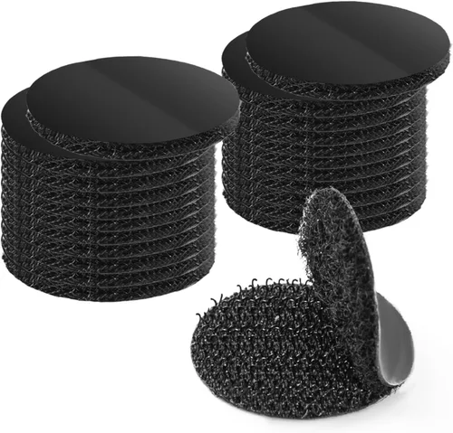 Vista 5 de Art3d 40 juegos de puntos adhesivos de gancho y bucle, 1 pulgada x 1 pulgada. Círculo adhesivo de doble cara, resistente (redondo) Círculo