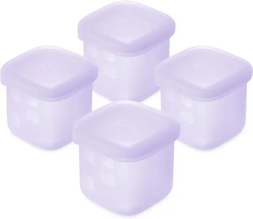 Vista 17 de Olababy Contenedores de Almacenamiento de Silicona Clear Sense 4 piezas para Alimentos de Bebé, Snacks, Fórmula, Puré, Salsa y Más Sin Micro