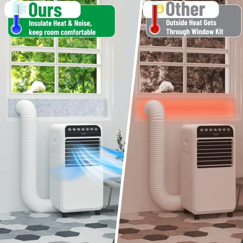 Vista 5 de Forestchill - Kit de ventilación de aire acondicionado portátil con paneles de espuma aislante, 3 paneles de sellado de ventilación de CA ajustables