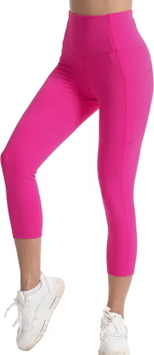 Vista 2 de Kcutteyg Pantalones de yoga para mujer, con bolsillos, leggings de cintura alta, para entrenamiento, deportes, correr, pantalones deportivos
