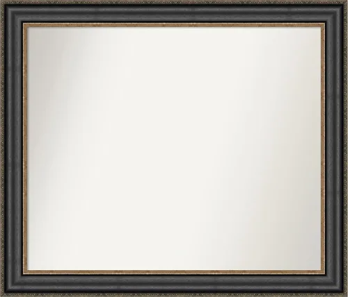 Vista 465 de Amanti Art Espejo personalizado, espejo de baño negro puente, espejo de pared o espejo de tocador de baño sobre el fregadero (26 x 26 pulgadas)