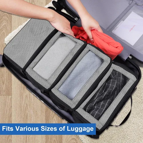 Vista 3 de Organizador de maleta, organizador de equipaje de viaje, estantes de viaje colgantes portátiles, cubos de embalaje plegables para llevar en la maleta