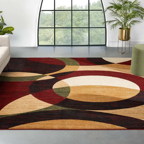 Vista 11 de Well Woven Dulcet Bingo - Alfombra geométrica moderna roja de 5'3" x 7'3" Rojo