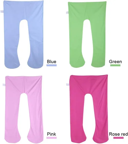 Vista 8 de Funda de almohada en forma de U para maternidad/embarazo, algodón suave de cuerpo completo, tela de repuesto con funda extraíble con cremallera
