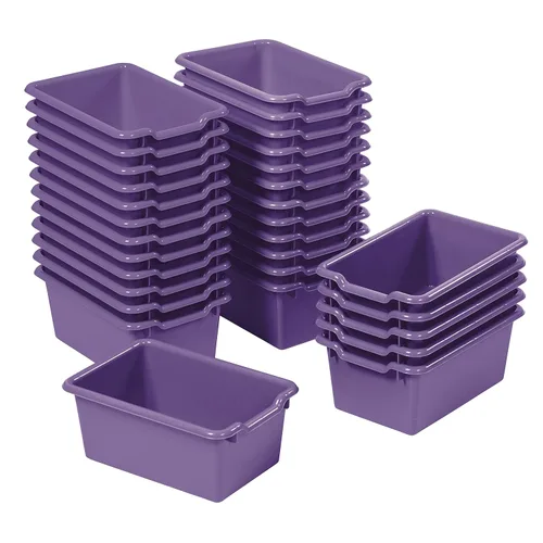Vista 13 de ECR4Kids Cubo de almacenamiento frontal con cucharada, organización multiusos, azul, 30 piezas