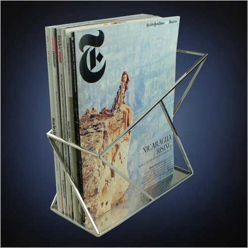 Vista 8 de Modern Art Magazine Holder mr114 - Soporte para archivos, libro de periódico, folleto, organizador de caja, cesta de regalo de Navidad y Acción