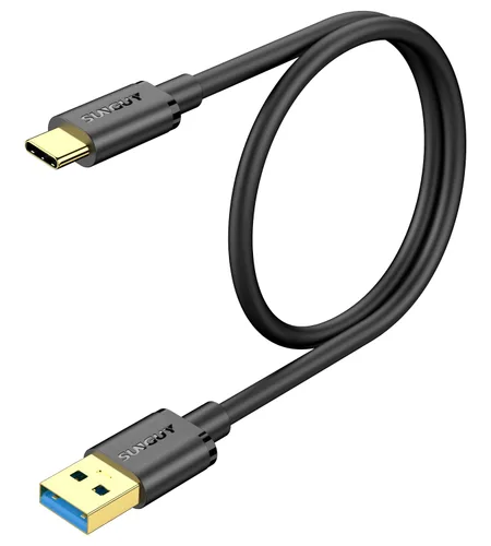 Vista 10 de SUNGUY Cable USB C para Android Auto de 4 pulgadas, 10 Gbps USB A a USB C 3.1 Gen 2, cable de transferencia de datos de carga rápida para iPhone 16