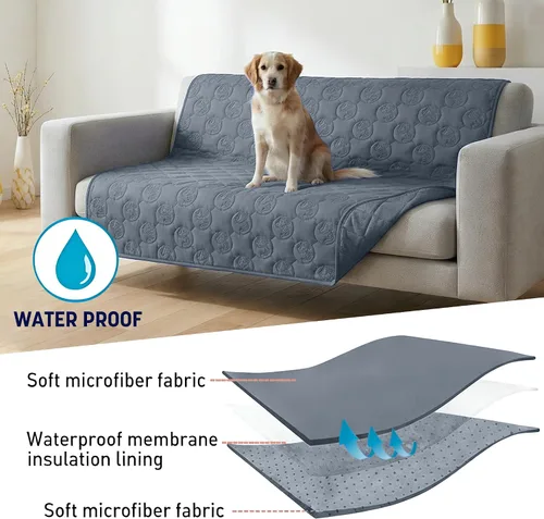 Vista 2 de Kritter Planet Funda antideslizante para sofá para mascotas, funda impermeable para cama de perro, lavable y protector de muebles para perros
